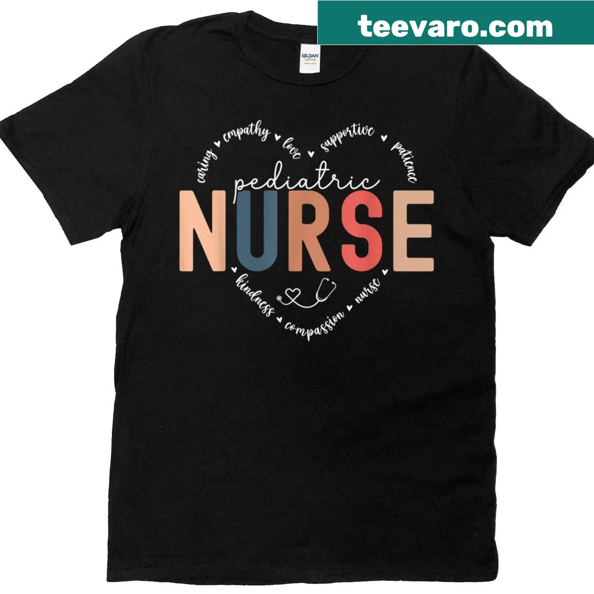 Heartwarming design for pediatric nurses on T-shirt — on a men's t-shirt