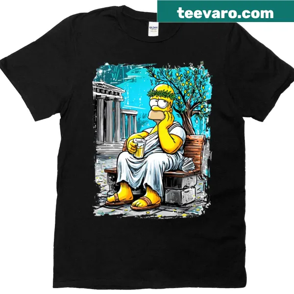 Cartoon of Homer Simpson on a humorous T-shirt