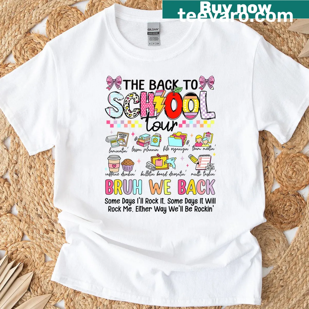 Funny back-to-school teacher t-shirt featuring a lightning bolt and ABCD design — on a men's t-shirt