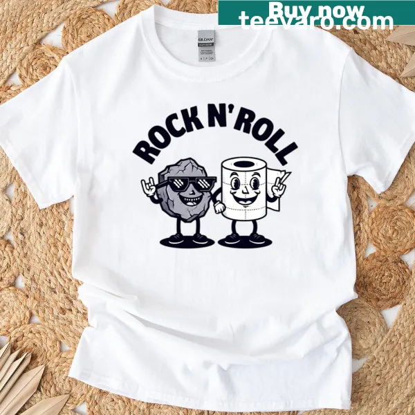 Funny wordplay design celebrating rock and roll music