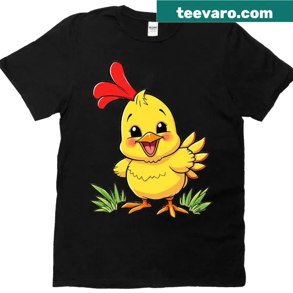 Cute illustration of a smiling little chicken