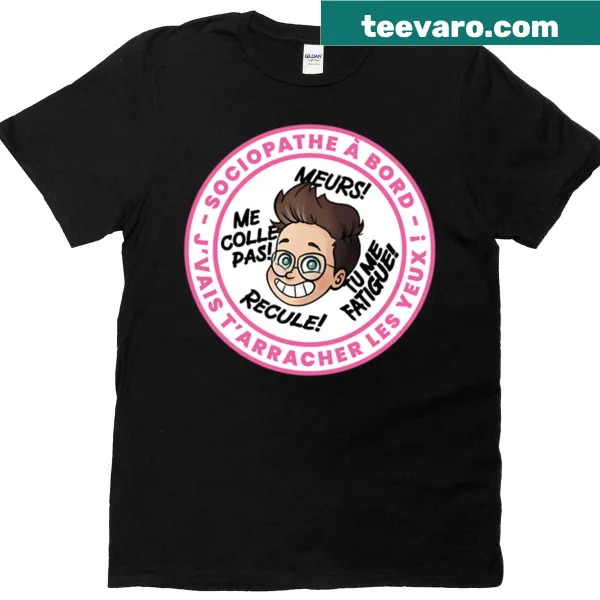 Oversized t-shirt with the text 'Sociopath On Board' in bold font