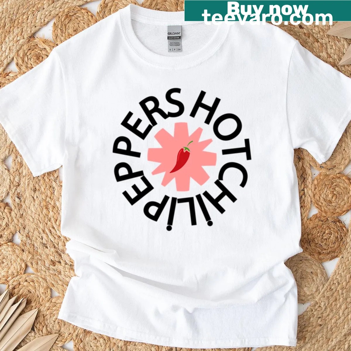 Graphic tee featuring playful hot chili peppers design — on a men's t-shirt