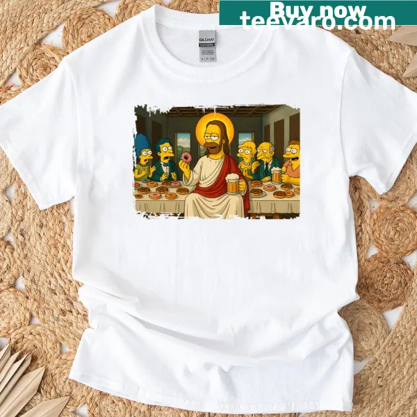 T-shirt with 'The Last Donut Homer's Supper' text for dessert lovers
