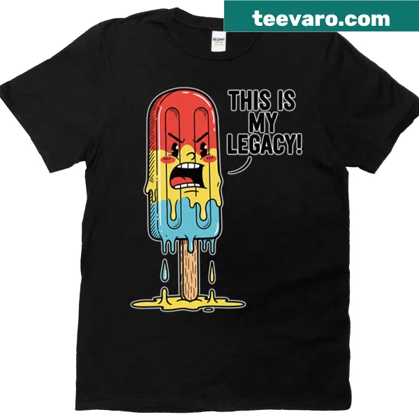 Melting popsicle graphic on a casual t-shirt.