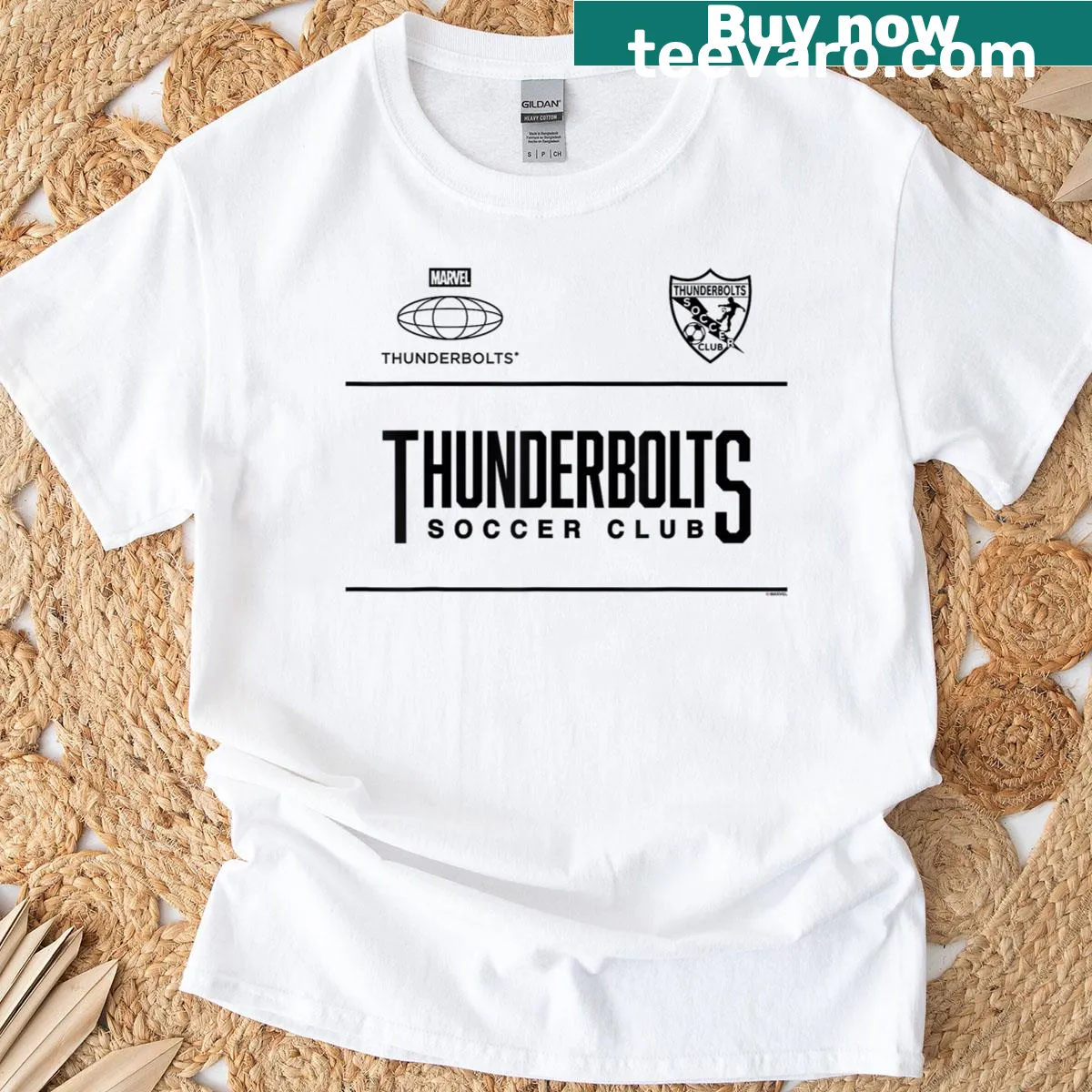 Proud t-shirt representing Thunderbolts Soccer Club — on a men's t-shirt