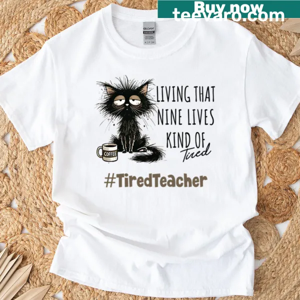 Oversized T-shirt with a humorous teacher-themed graphic.