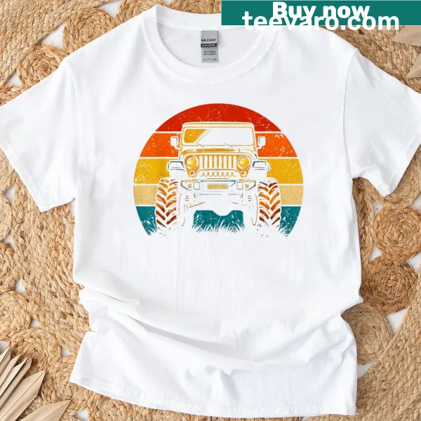 Vintage off-road 4x4 vehicle graphic on a T-shirt