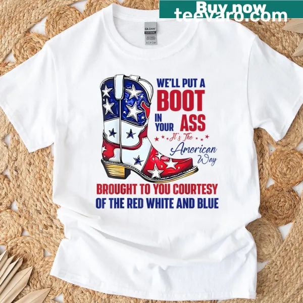 Western cowgirl humor graphic tee for Fourth of July