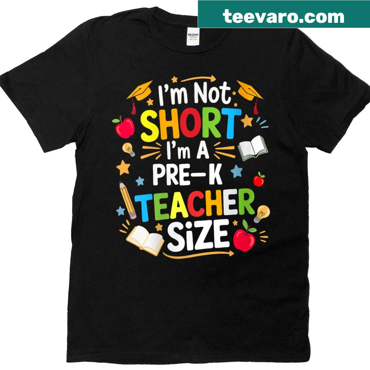 Funny pre-k teacher t-shirt with humorous text — on a men's t-shirt