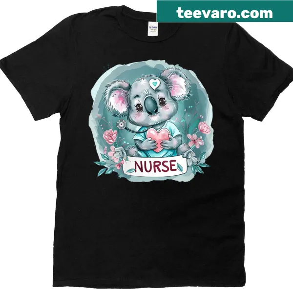 Illustration of a koala bear surrounded by flowers for nurses