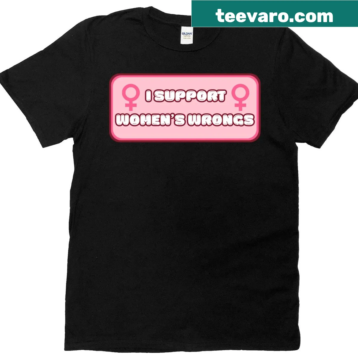 Oversized women's t-shirt with a women's rights message — on a men's t-shirt