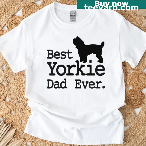 Vintage style t-shirt for Yorkie dads with a humorous graphic