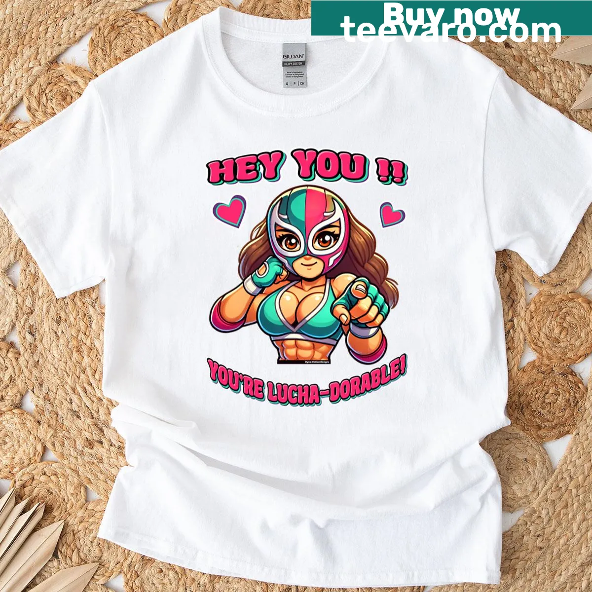 Cute oversized T-shirt with the word Luchadorable — on a men's t-shirt