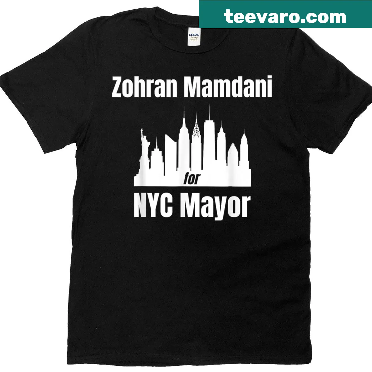 Funny Zohran Mamdani NYC Mayor shirt with bold typography — on a men's t-shirt