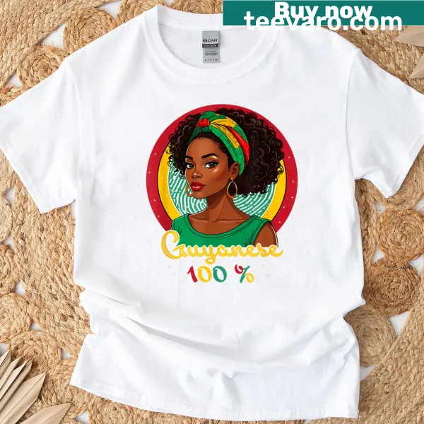 Proud Guyanese girl T-shirt celebrating Guyana's heritage