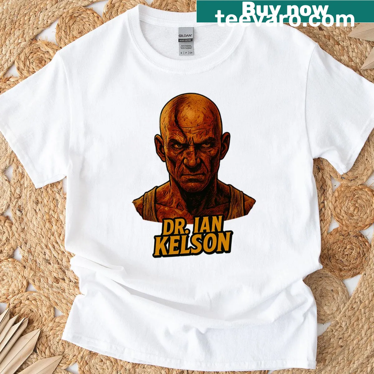 Illustration of Dr. Ian Kelson from 28 Years Later on a t-shirt — on a men's t-shirt