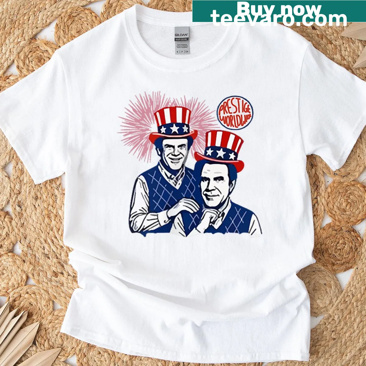 Patriotic t-shirt with 'Boats, Hoes, and Freedom' for July 4th — on a men's t-shirt
