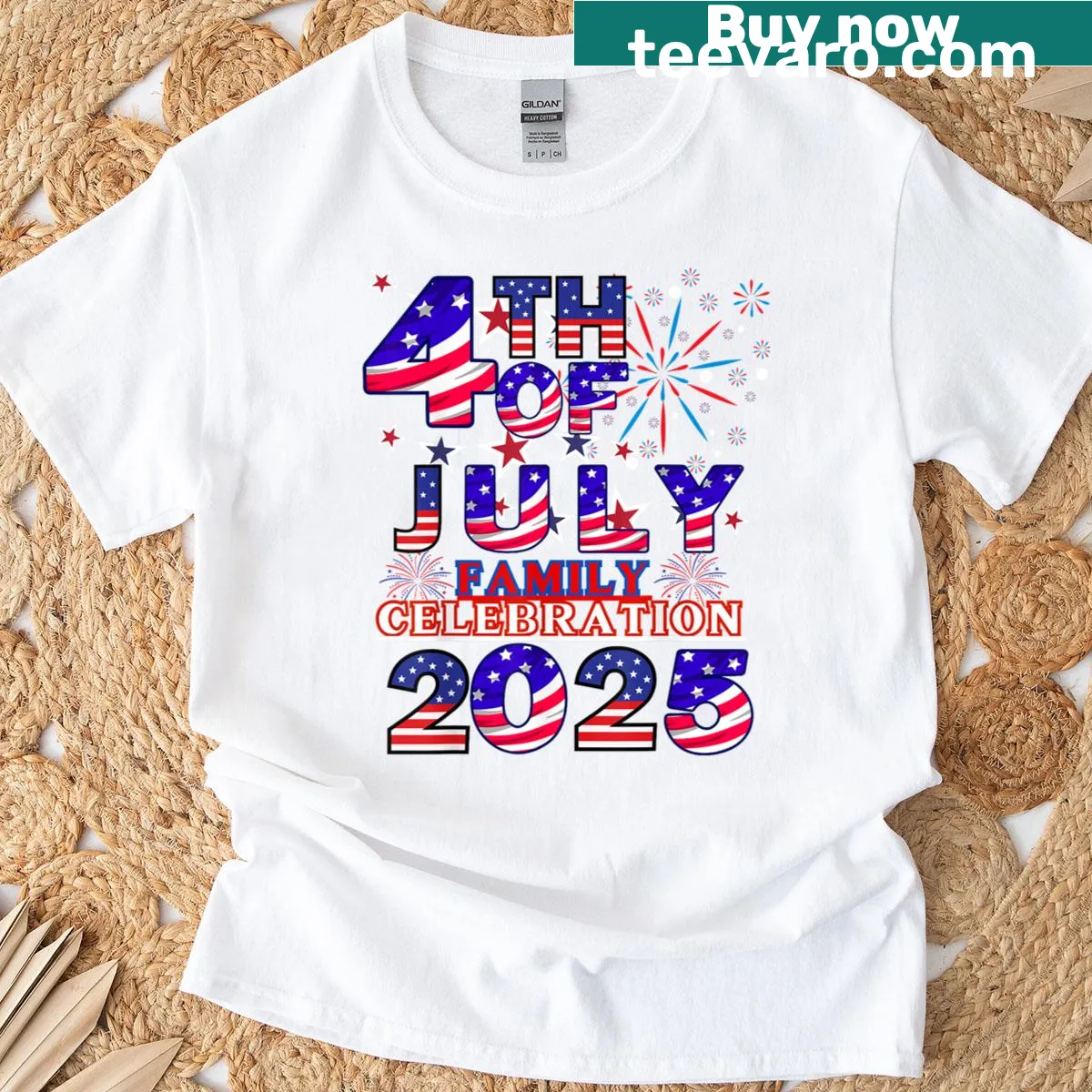 Matching family t-shirt for 4th of July celebration — on a men's t-shirt