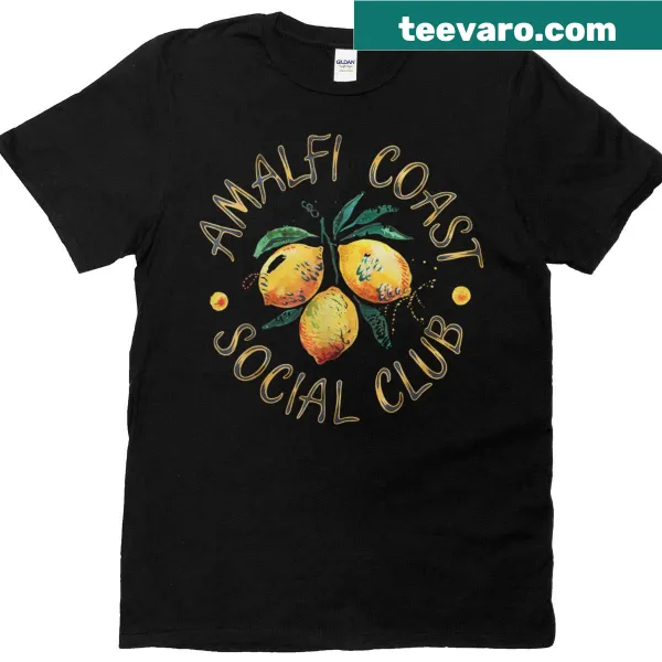 Retro Amalfi Coast t-shirt with lemon and bow design