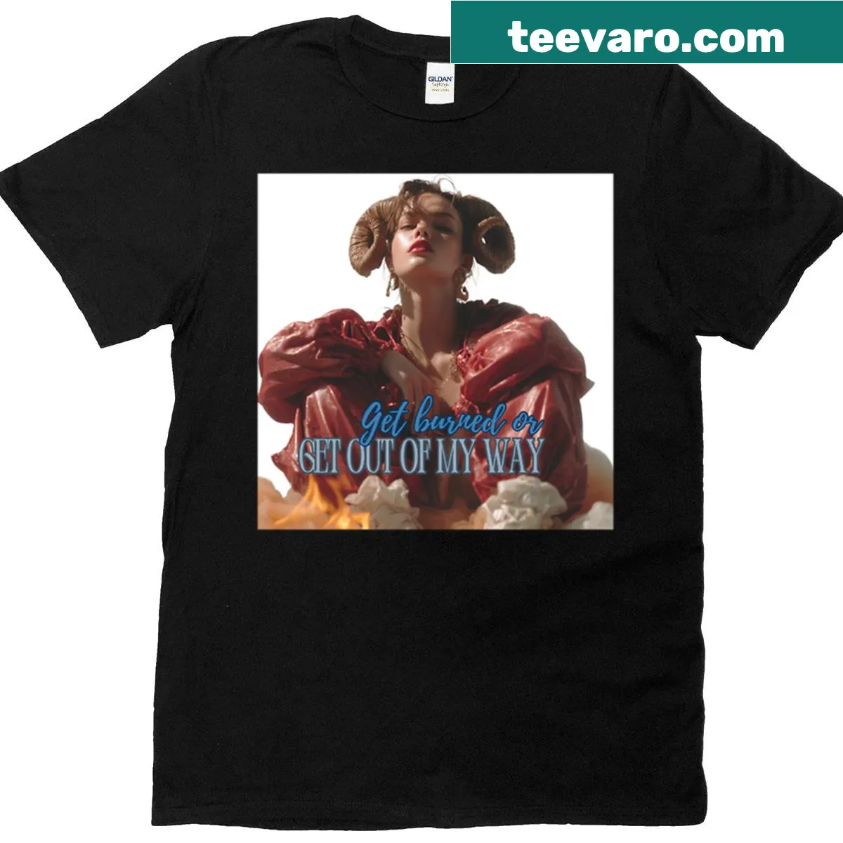 T-shirt featuring a retro-futuristic space girl illustration for Aries — on a men's t-shirt