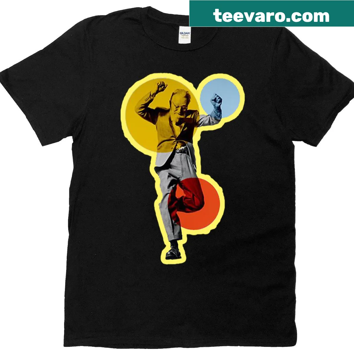 T-shirt featuring vintage girl art portrait — on a men's t-shirt