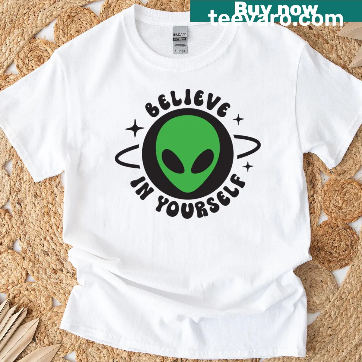 Inspirational Believe In Yourself graphic t-shirt — on a men's t-shirt