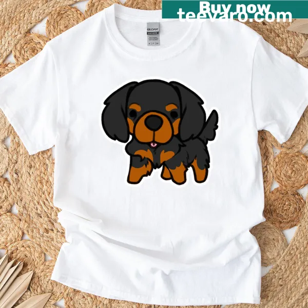 Cute graphic tee featuring a Black and Tan Cavalier King Charles dog