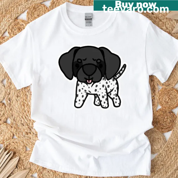 Cute Black Ticked German Shorthaired Pointer illustration on T-shirt