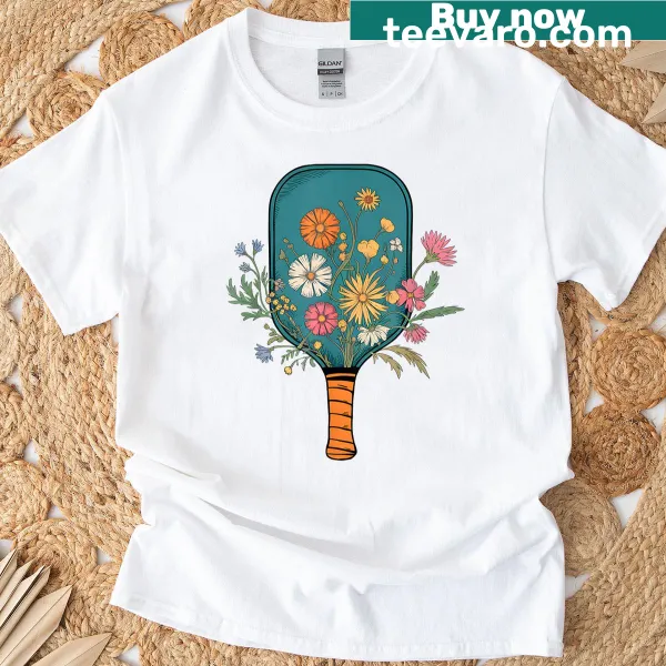 Bohemian pickleball paddle graphic T-shirt