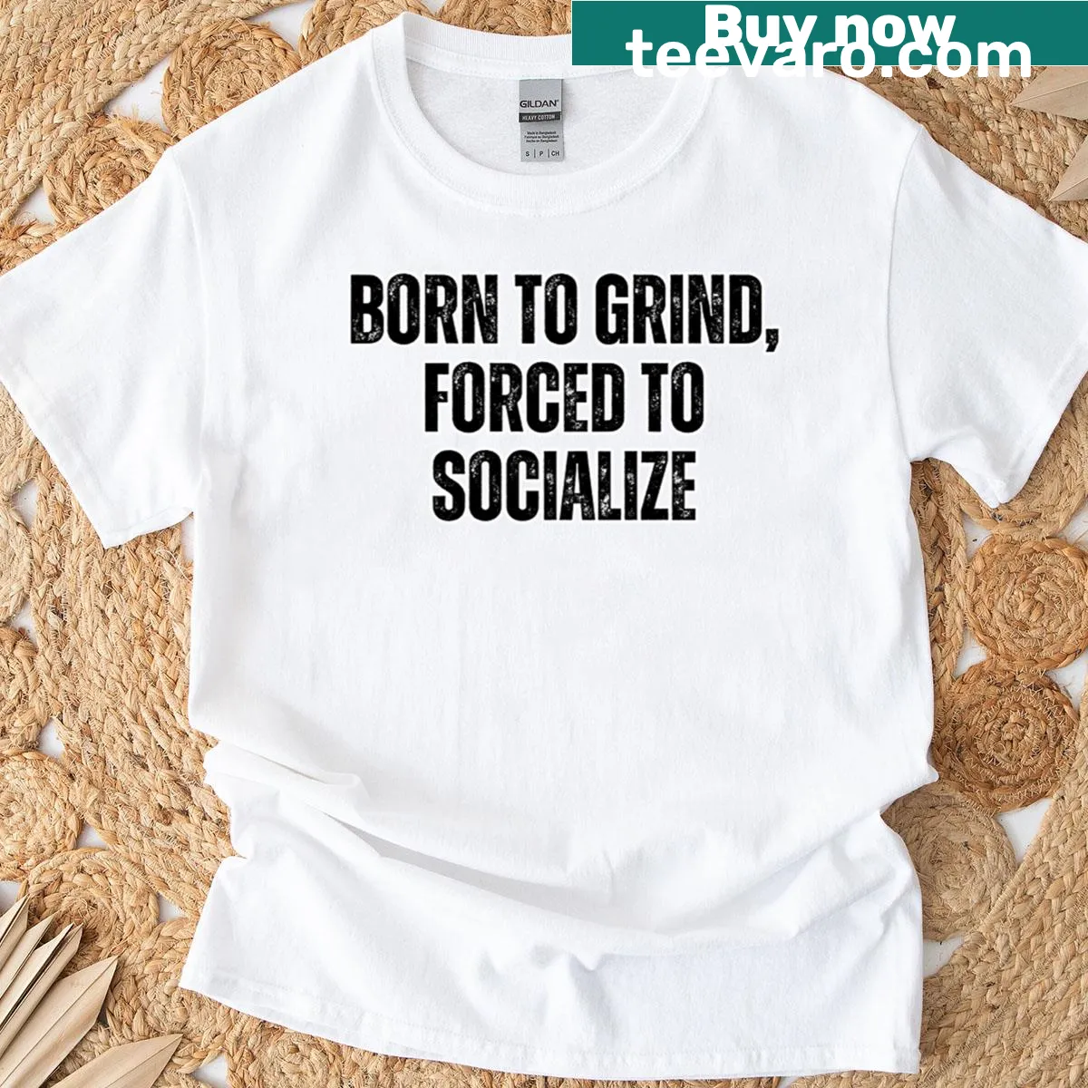 Gamer grindset quote t-shirt for introverts featuring bold text — on a men's t-shirt