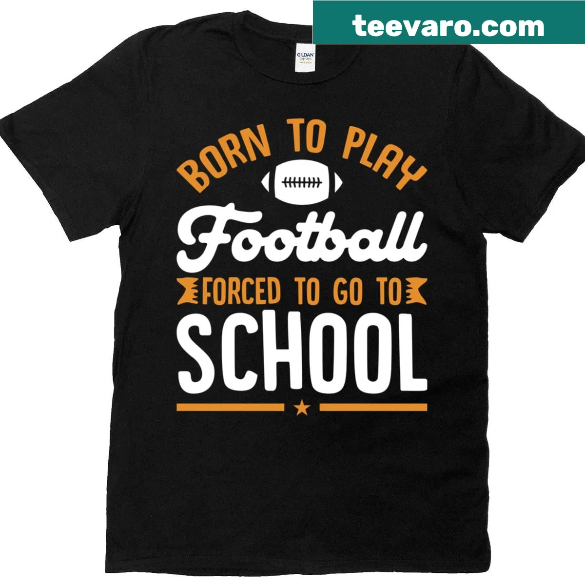 Funny graphic of a football and school icon on a T-shirt — on a men's t-shirt