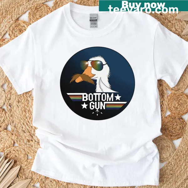 Funny cartoon design on Bottom Gun Good Luck Macbeth T-shirt for kids