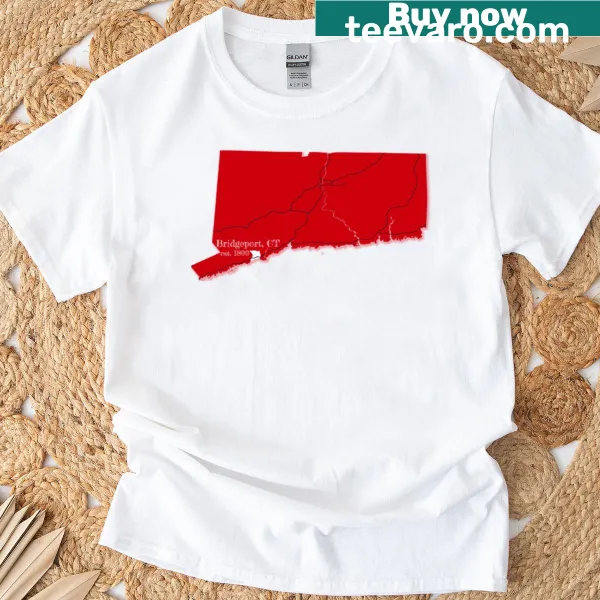 Cheerful graphic T-shirt representing Bridgeport, CT