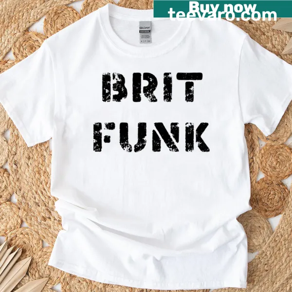 Vintage-inspired Brit Funk t-shirt with black lettering