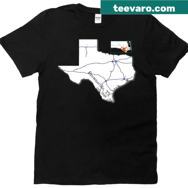 Elegant typography T-shirt featuring 'Brownsville Tx'