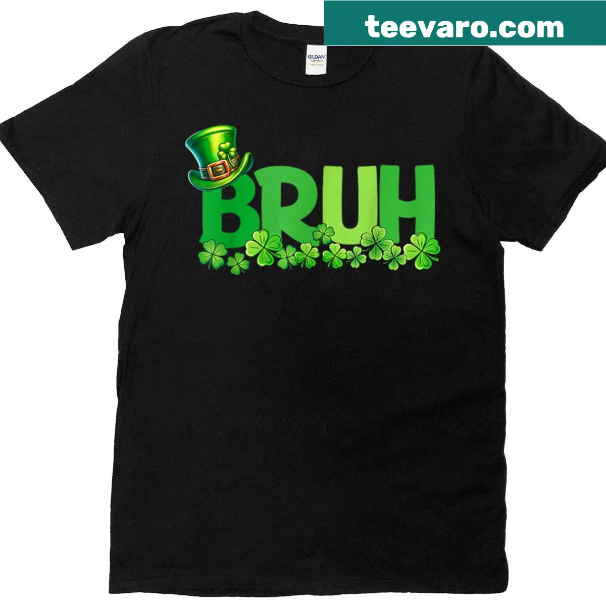 Funny T-shirt with 'Bruh' text for St. Patrick's Day — on a men's t-shirt