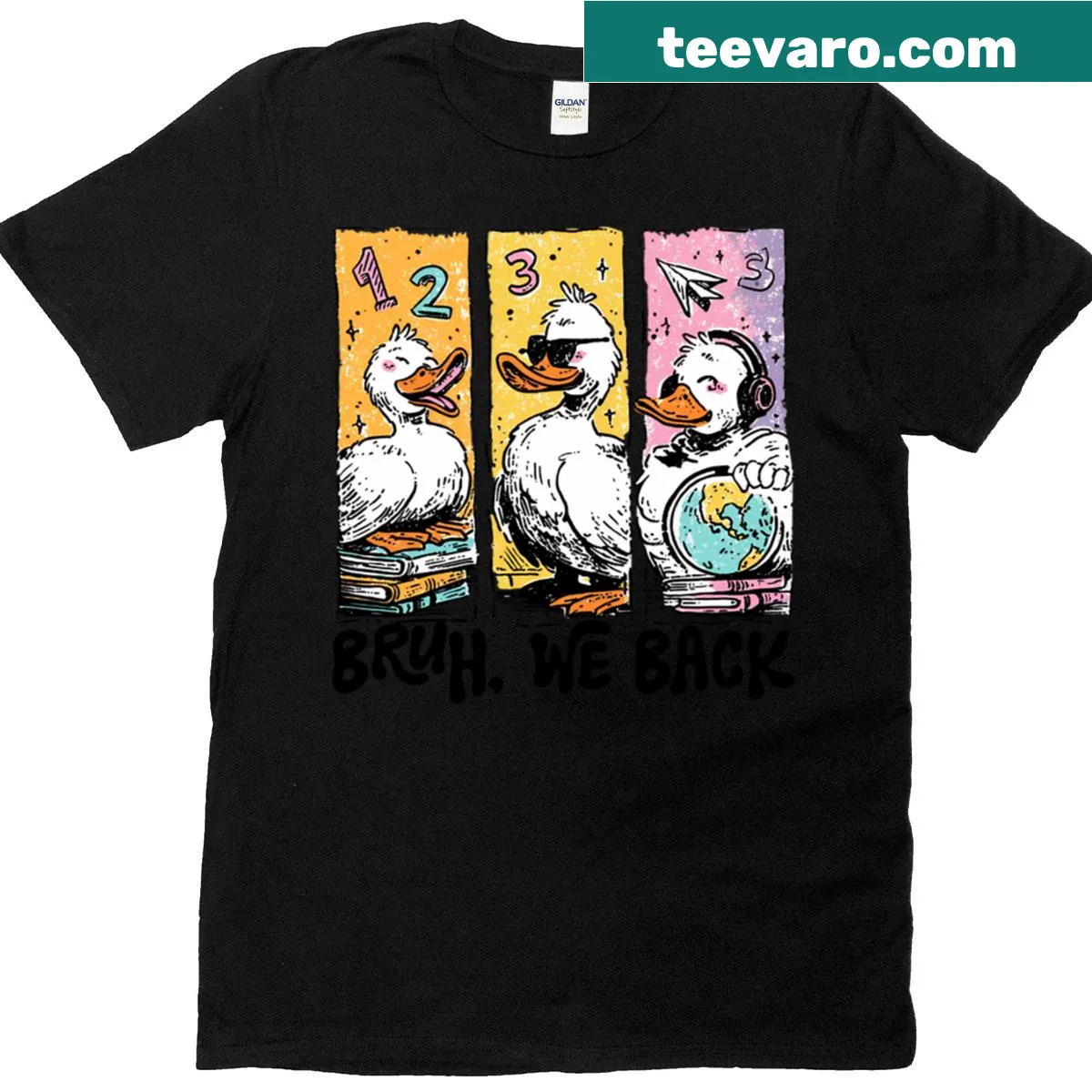 Funny T-shirt for teachers featuring a playful back-to-school slogan. — on a men's t-shirt