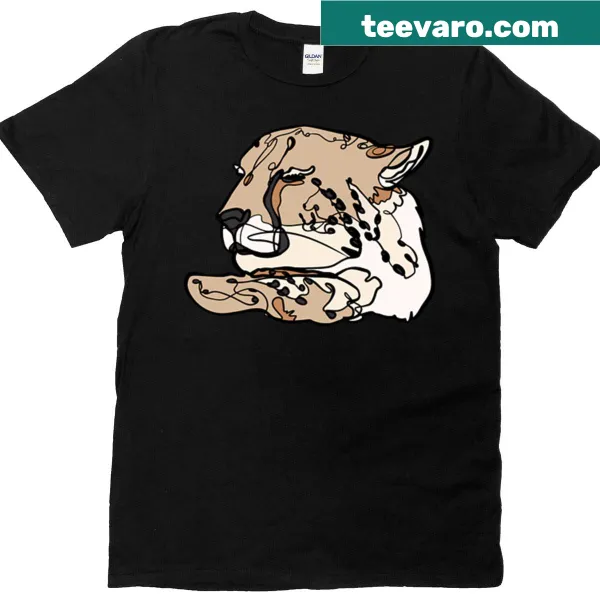 Elegant cheetah silhouette design on a T-shirt