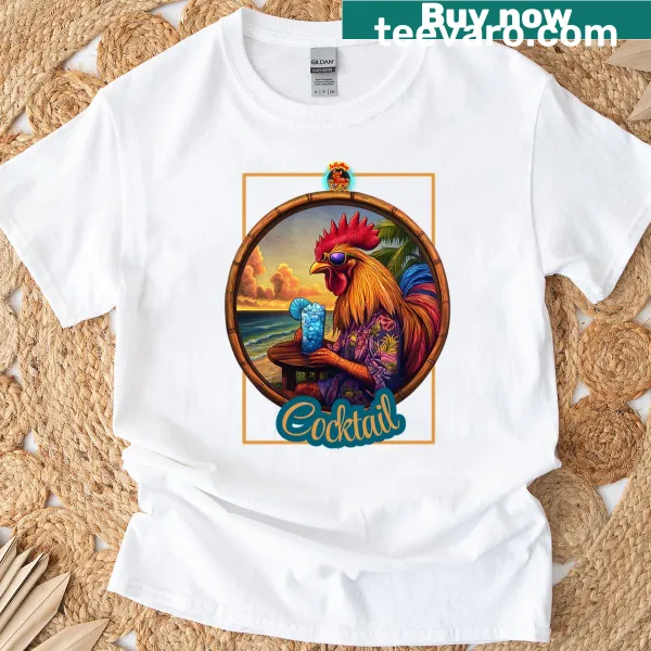 Playful cocktail illustration on T-shirt