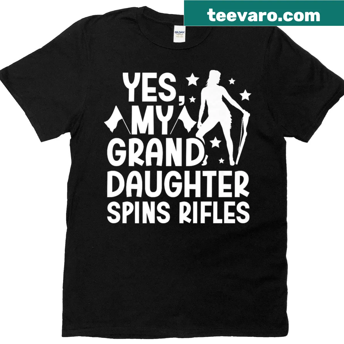 Funny Color Guard Grandma t-shirt with playful phrase — on a men's t-shirt