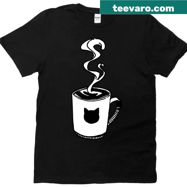 T-shirt featuring a charming graphic of a steaming cup of coffee