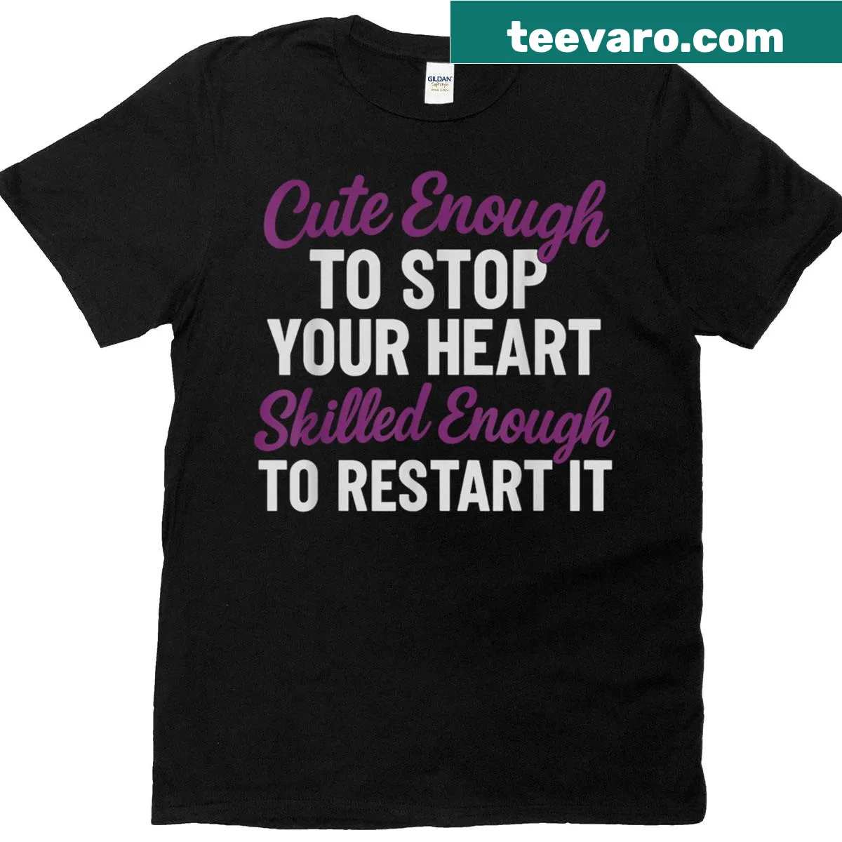 Funny healthcare T-shirt for nurses and paramedics featuring clever text — on a men's t-shirt
