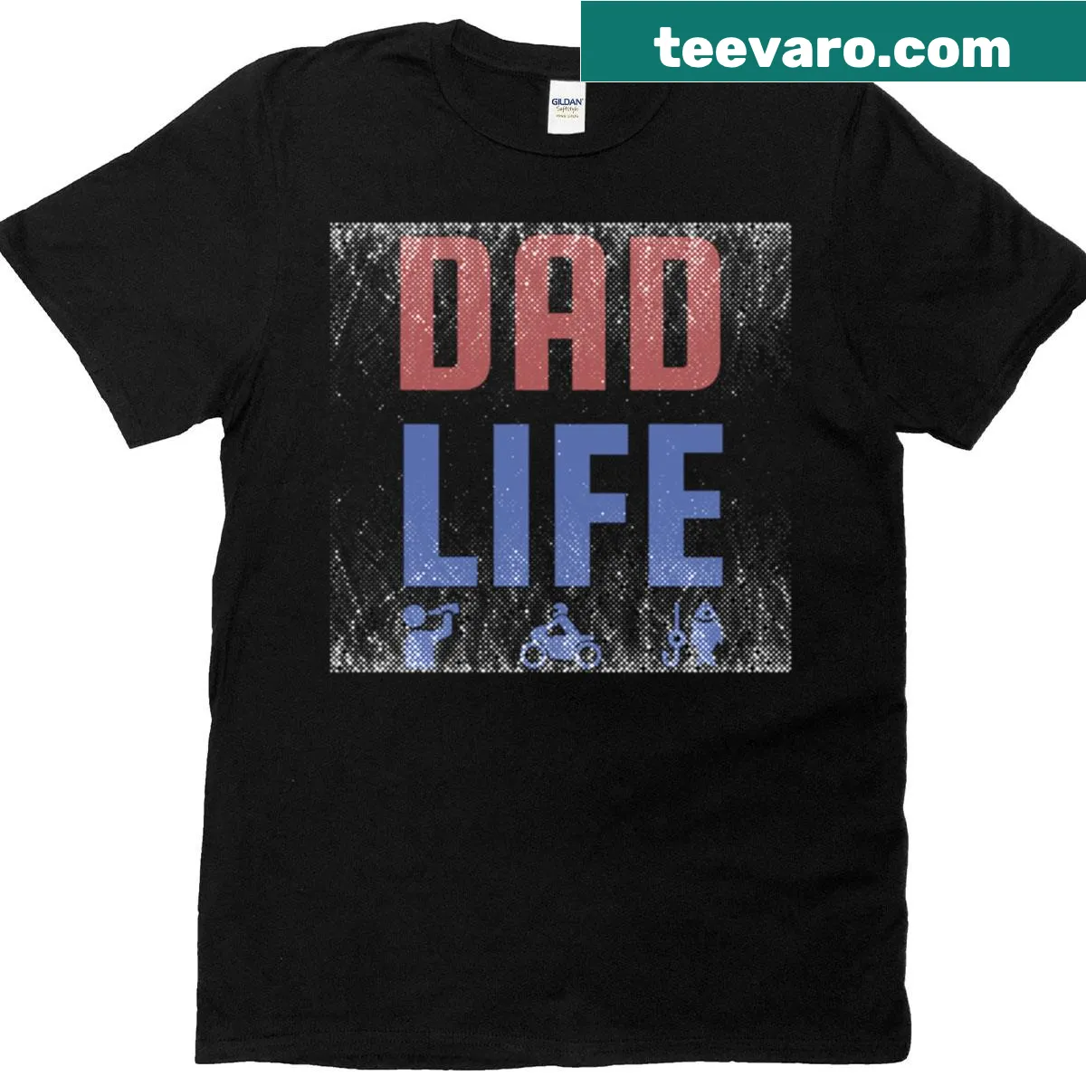 T-shirt featuring a bold Dad Life design — on a men's t-shirt