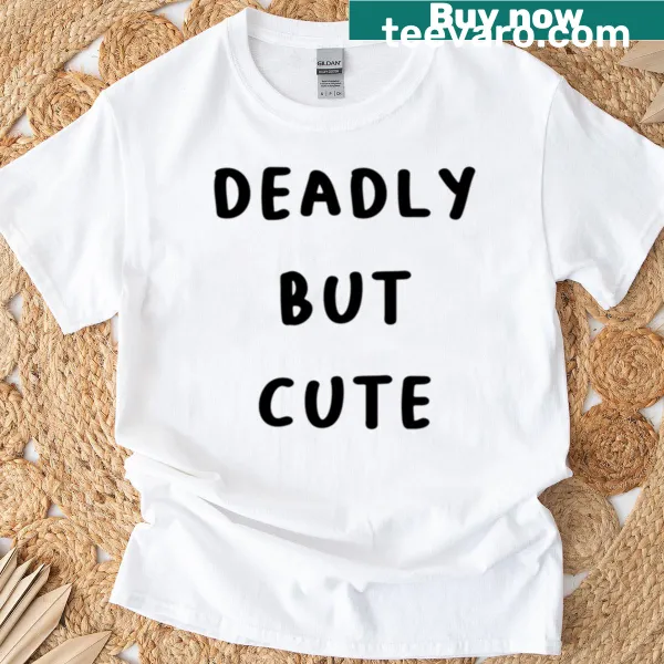 Edgy graphic combining cute and macabre elements on t-shirt