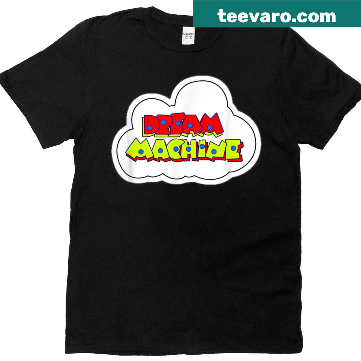 Vintage logo t-shirt featuring Dream Machine Arcade graphic — on a men's t-shirt