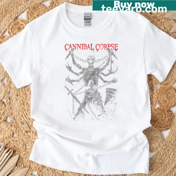 Graphic t-shirt featuring Cannibal Corpse-themed design