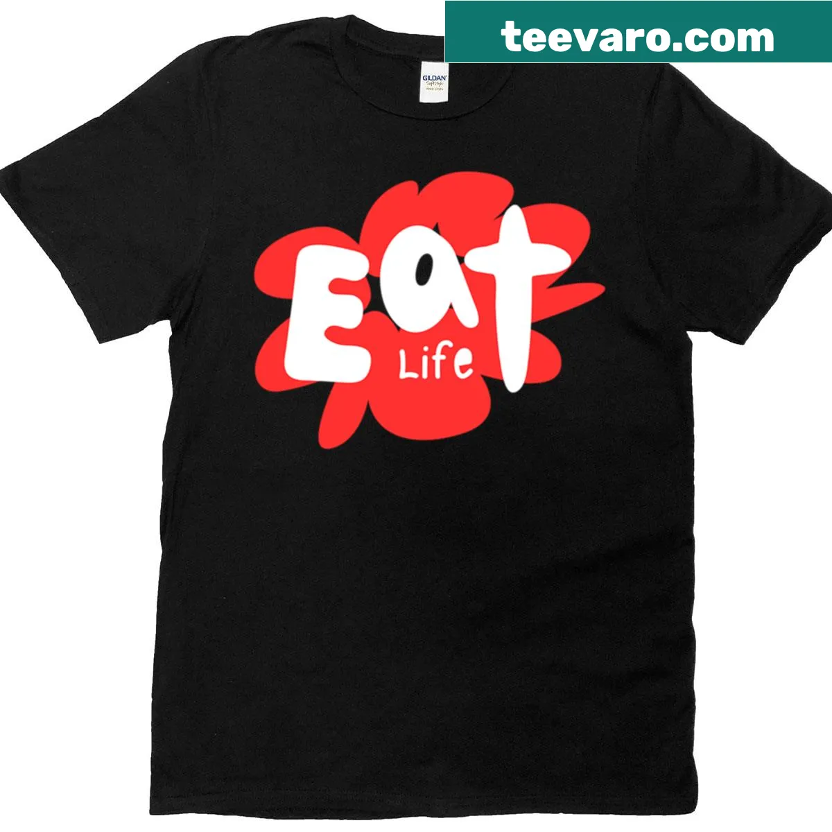 Inspirational T-shirt with motivational food-themed text — on a men's t-shirt