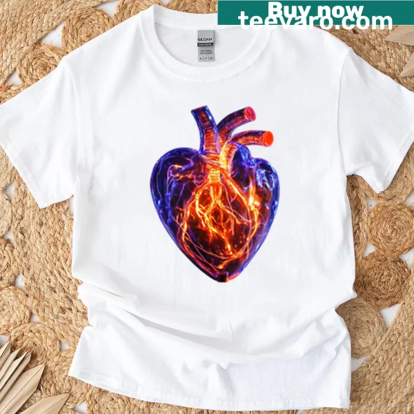 Bold typographic graphic representing a heart on t-shirt