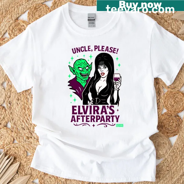 Funny oversized t-shirt inspired by Elvira's afterparty
